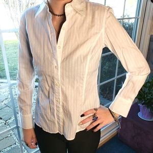Liz Claiborne Womens Fitted Tuxedo Shirt Sz 2P